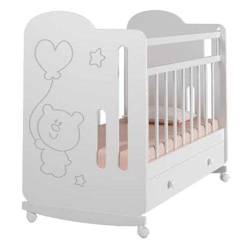 Детская кроватка VDK Sweet Bear колесо-качалка с ящиком для хранения в Орматек