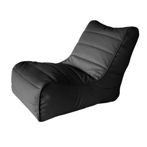 Кресло бескаркасное Папа Пуф Soft Lounger Black, размер XL, экокожа, черный в Орматек