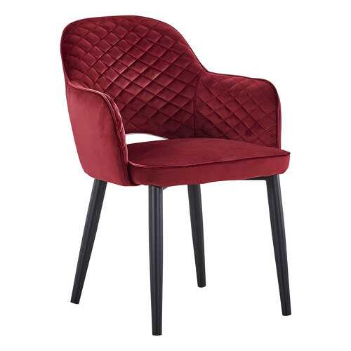 Стул STOOL GROUP Венера диамант MC16-2YS LEGS BLACK HLR-38 бордовый ромб, черный матовый в Орматек